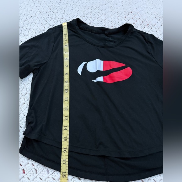 NIKE TRAINING/ CROP TOP DRI-FIT / BLACK-RED / SIZE S - Picture 11 of 12